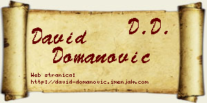 David Domanović vizit kartica